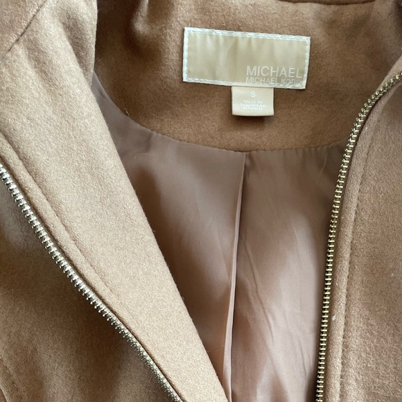 Like New Michael Kors Camel Coat with Hood - Picture 3 of 8